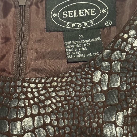 ✨Selene Sport Faux Leather Crocodile Pattern Maxi Dress & Jacket Set Size 2X - Picture 11 of 13